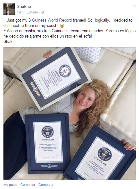 shakira record