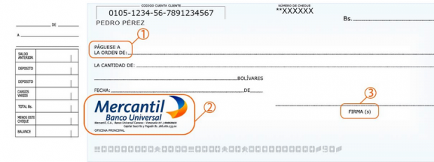 Cheque Banco Mercantil