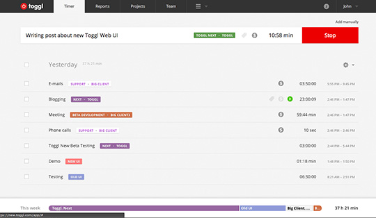 herramientas communuty manager toggl