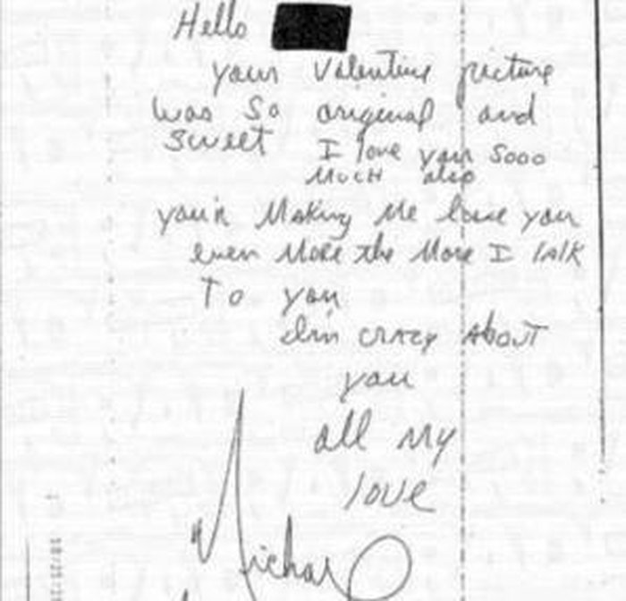 cartas de amor enviadas por Michael Jackson a una niña