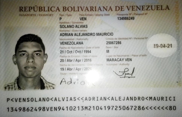 pasaporte del esquiador venezolano