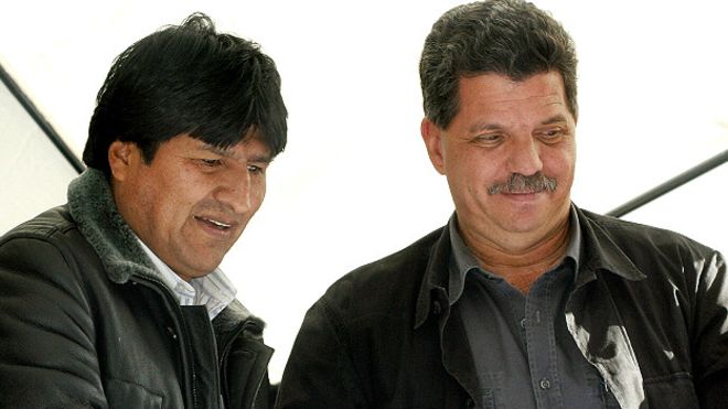 Julio Montes con Evo Morales