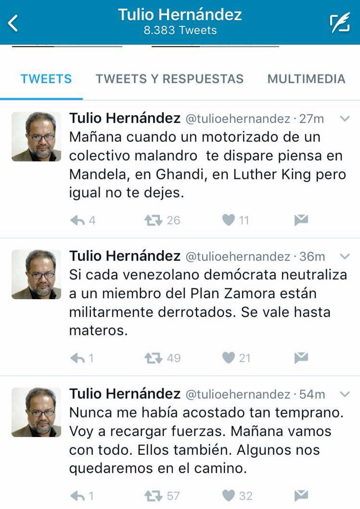 twitter de tulio hernandez