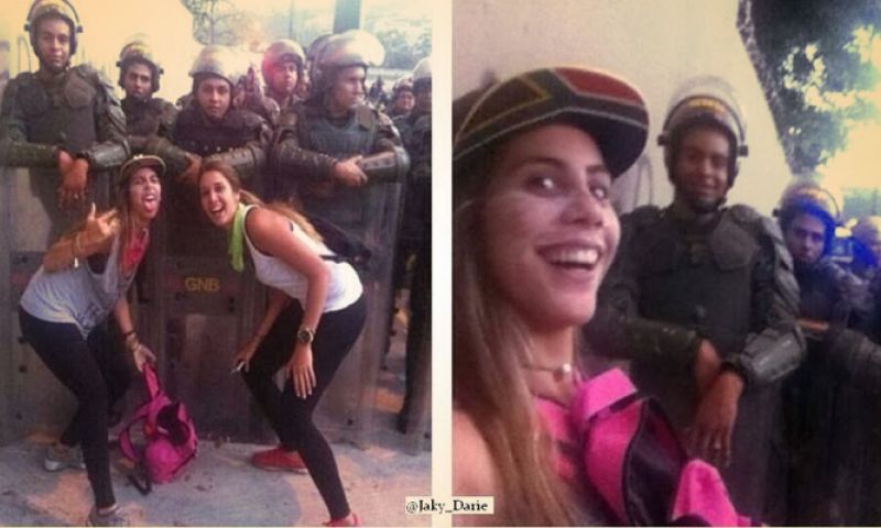 protestas con selfie