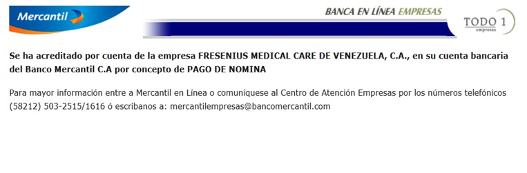 interfaz transferencia fresenius medical care