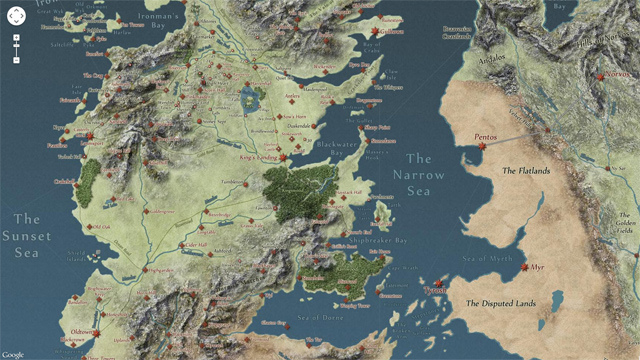 mapa interactivo de Game of Thrones