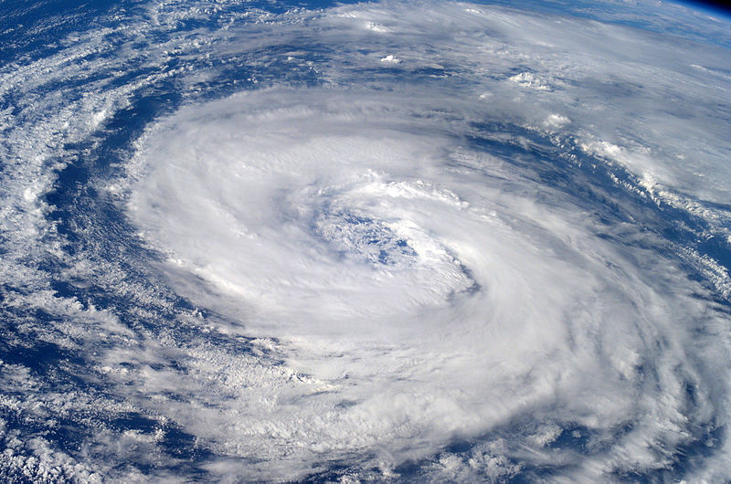 Imagen satelital del ojo de un huracán