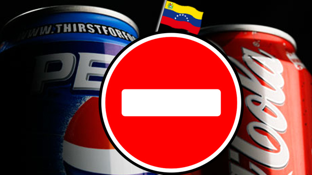 Foto montaje contra el consumo de pepsi y coca cola en Venezuela