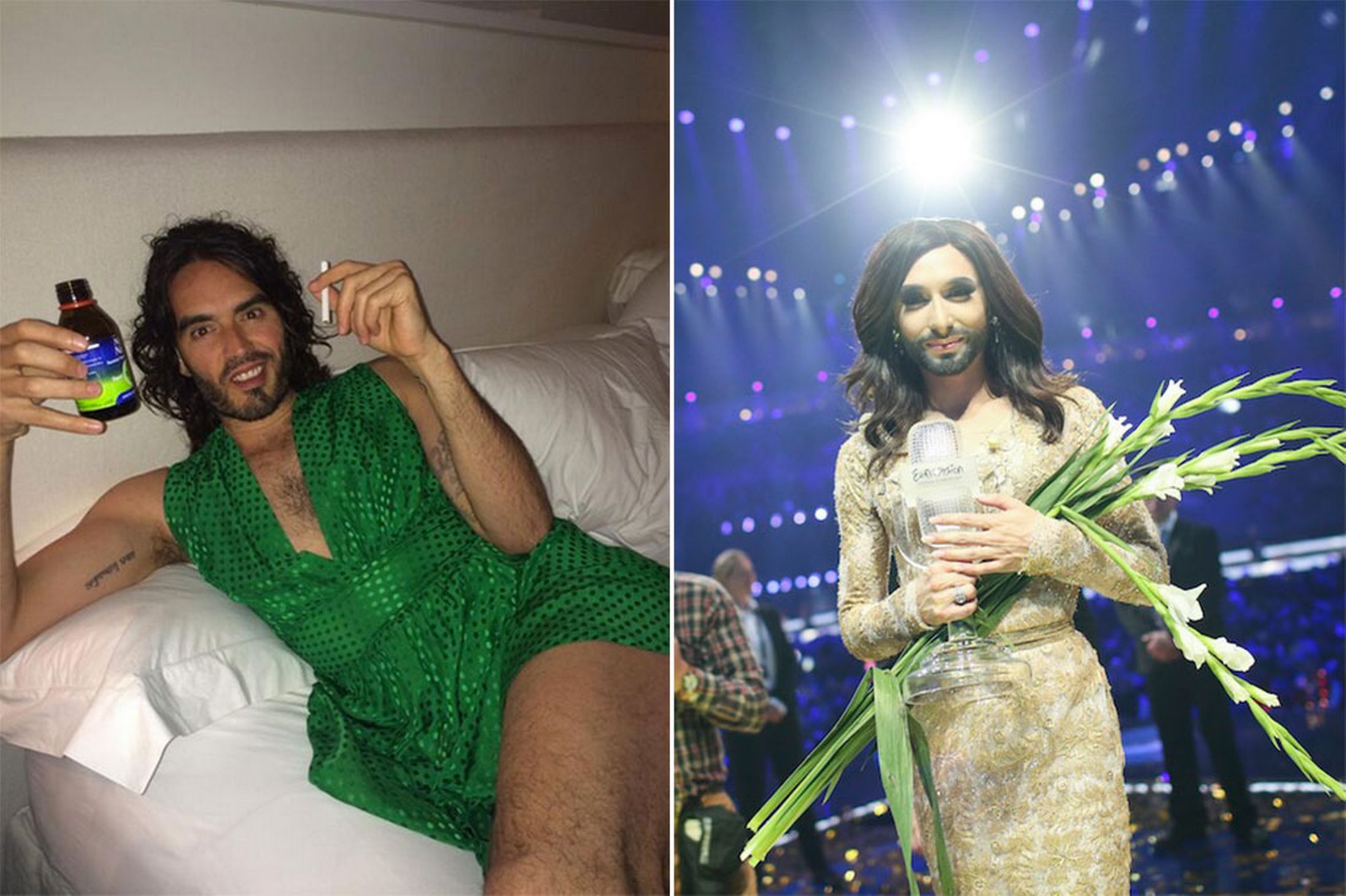 Russell Brand y Conchita Wurst