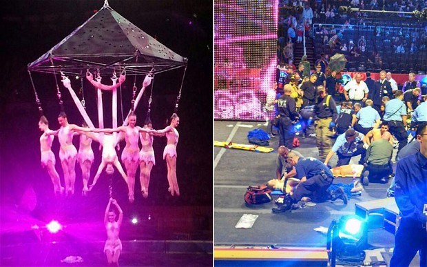 Impactante accidente en circo de acróbatas deja 9 heridos