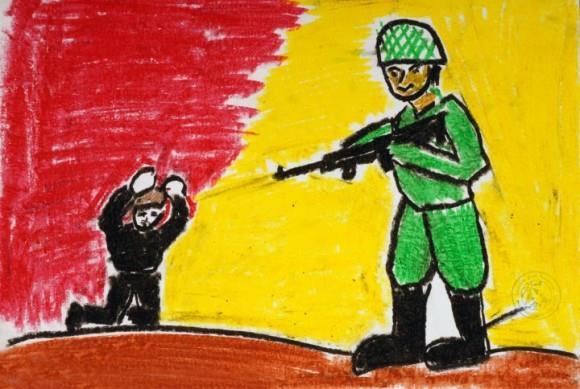 Dibujo de un niño de Gaza