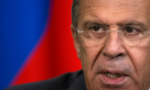 Canciller ruso Serguei Lavrov primer plano