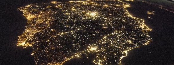 contaminación lumínica en Península Ibérica