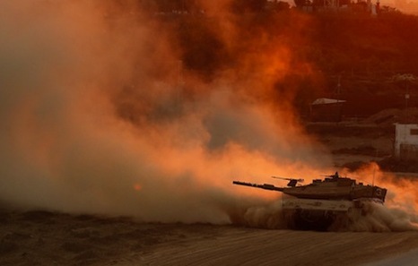 Gaza: Tanque en momento de ataque