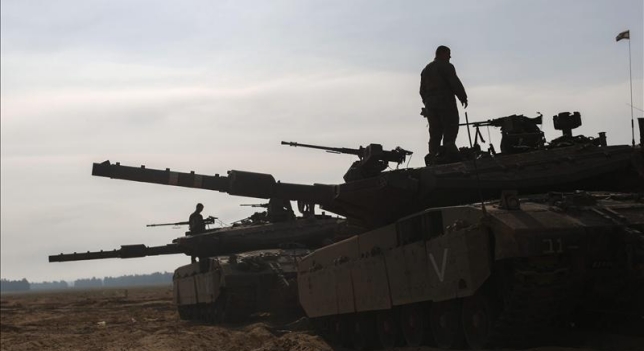 Tanque israelí en la franja de Gaza