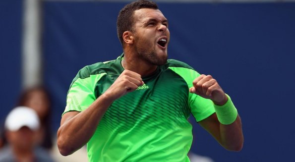 Tsonga al derrotar a Federer