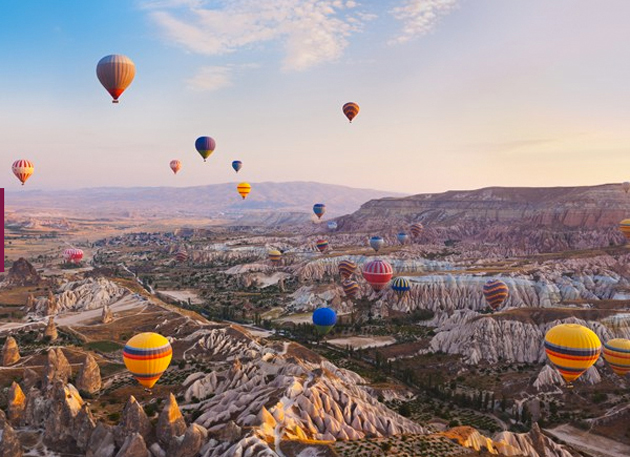 Sobrevolar las vistas de Capadocia en Turquía