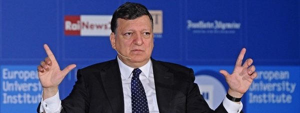 Presidente de la Unión Europea Durao Barroso rueda de prensa