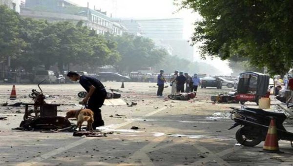 Escena de la explosión en China