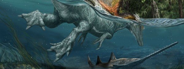 Ilustración de dinosaurio acuático