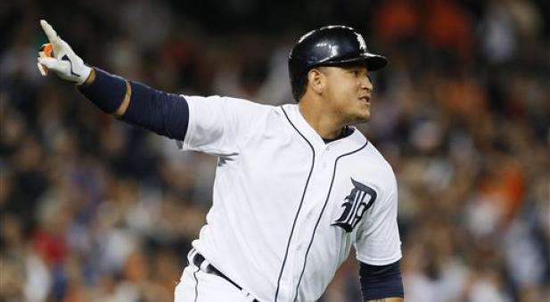 Miguel Cabrera marcando una carrera