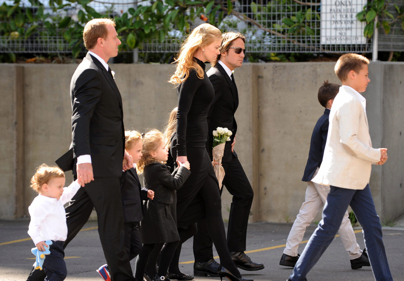 Nicole Kidman en el funeral de su padre