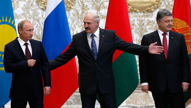 Vladimir Putin y Poroshenko