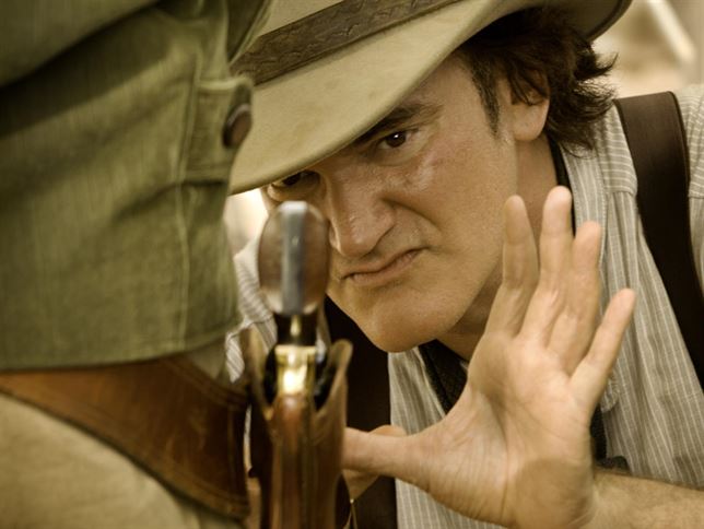 Quentin Tarantino en pleno rodaje