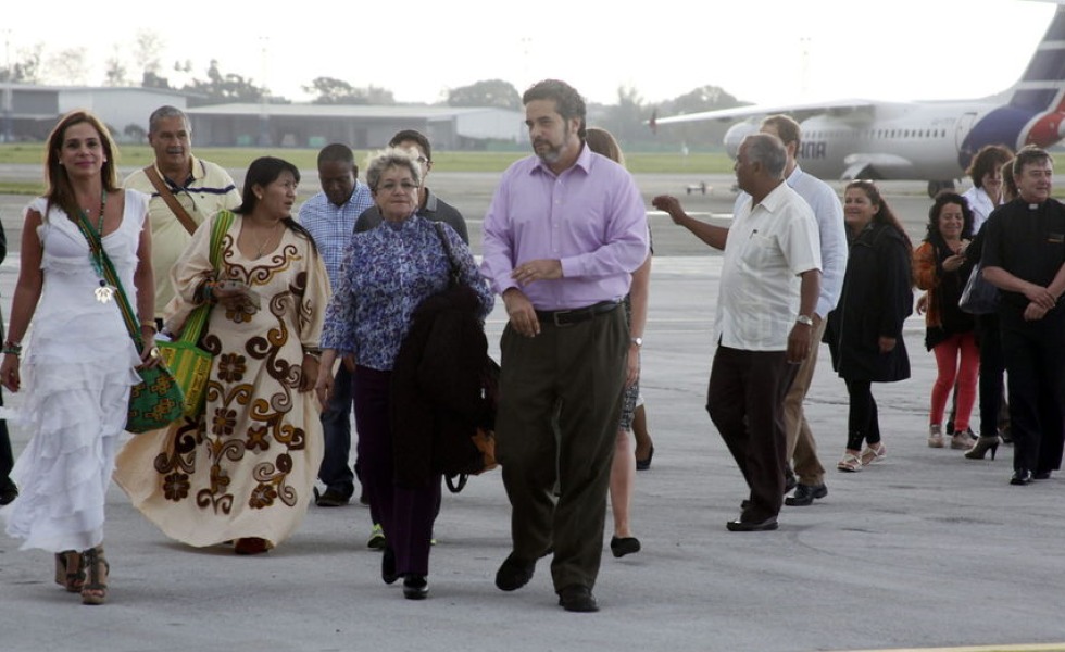 Vicitimas conflicto Colombia llegando a La Habana