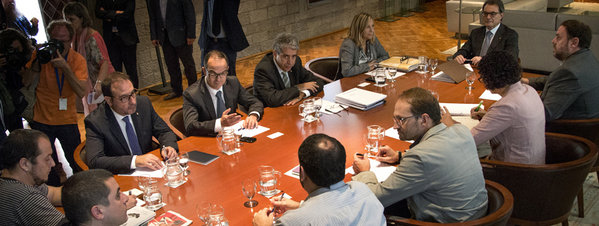 Artur Mas reunido con la alianza pro 9N