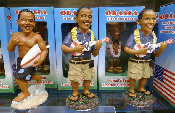 Estatuillas hawainas de Obama
