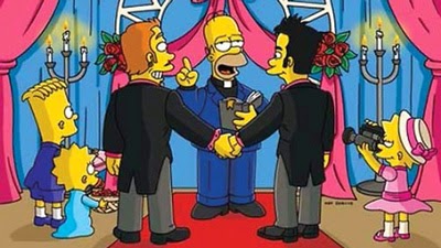 Homero Simpson oficia boda gay