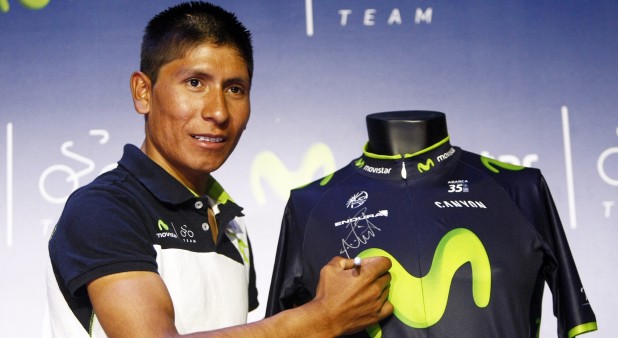 Nairo Quintana con uniforme movistar